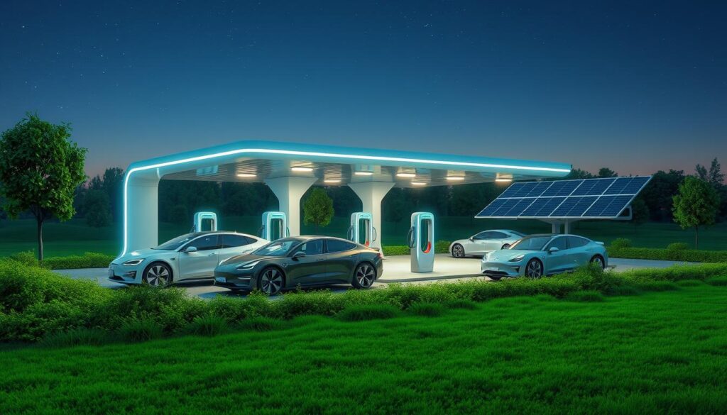 Electric cars charging